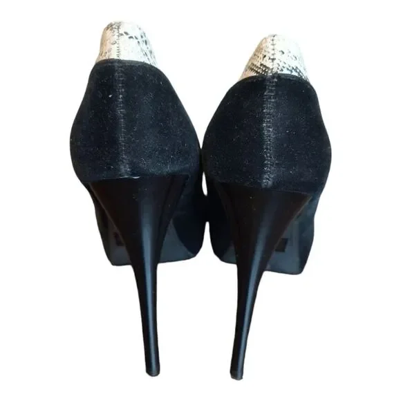 Qupid Color Block W Snake Print Heels - Picture 4 of 6